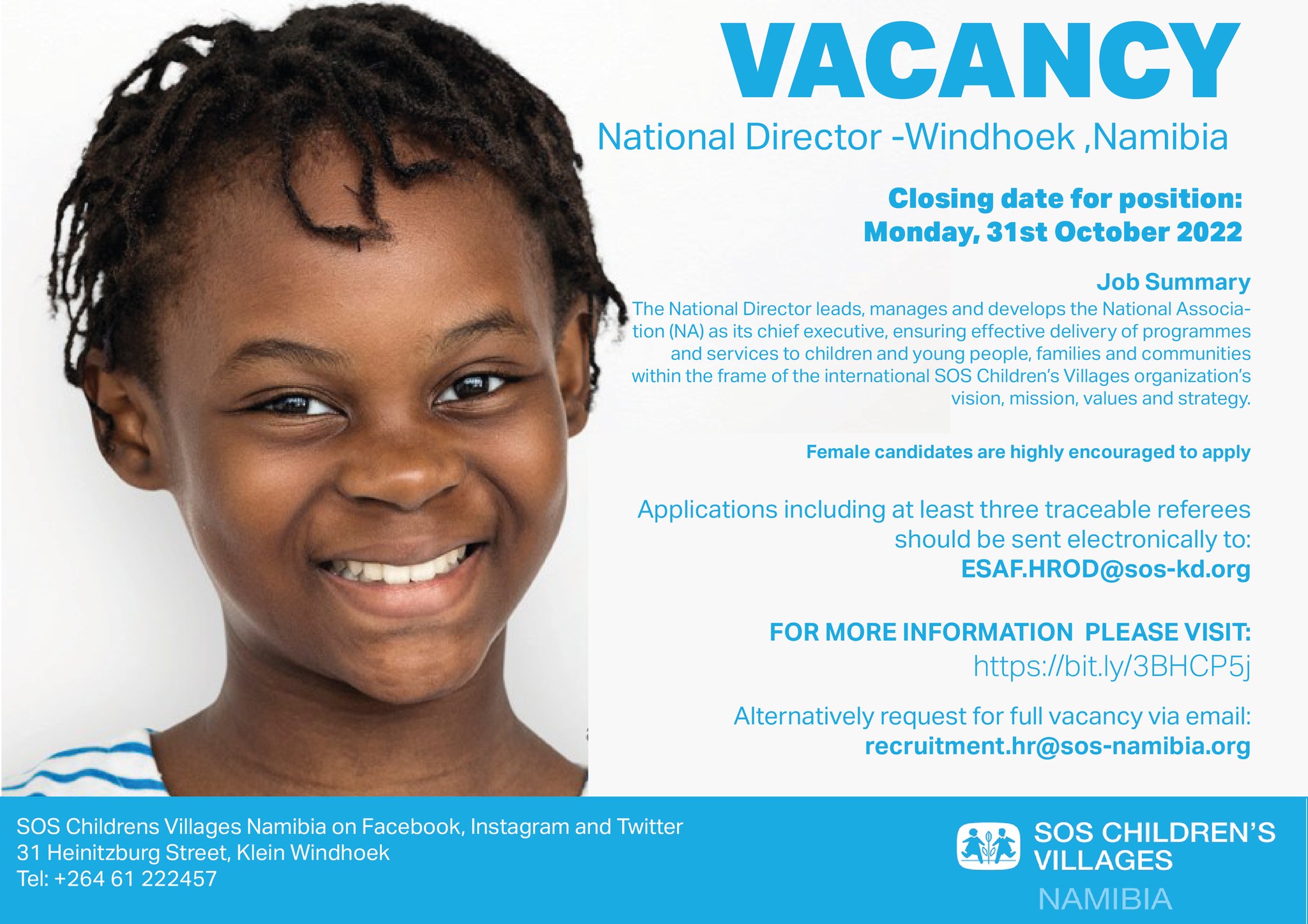 SOS Childrens Villages Namibia Vacancy National Director