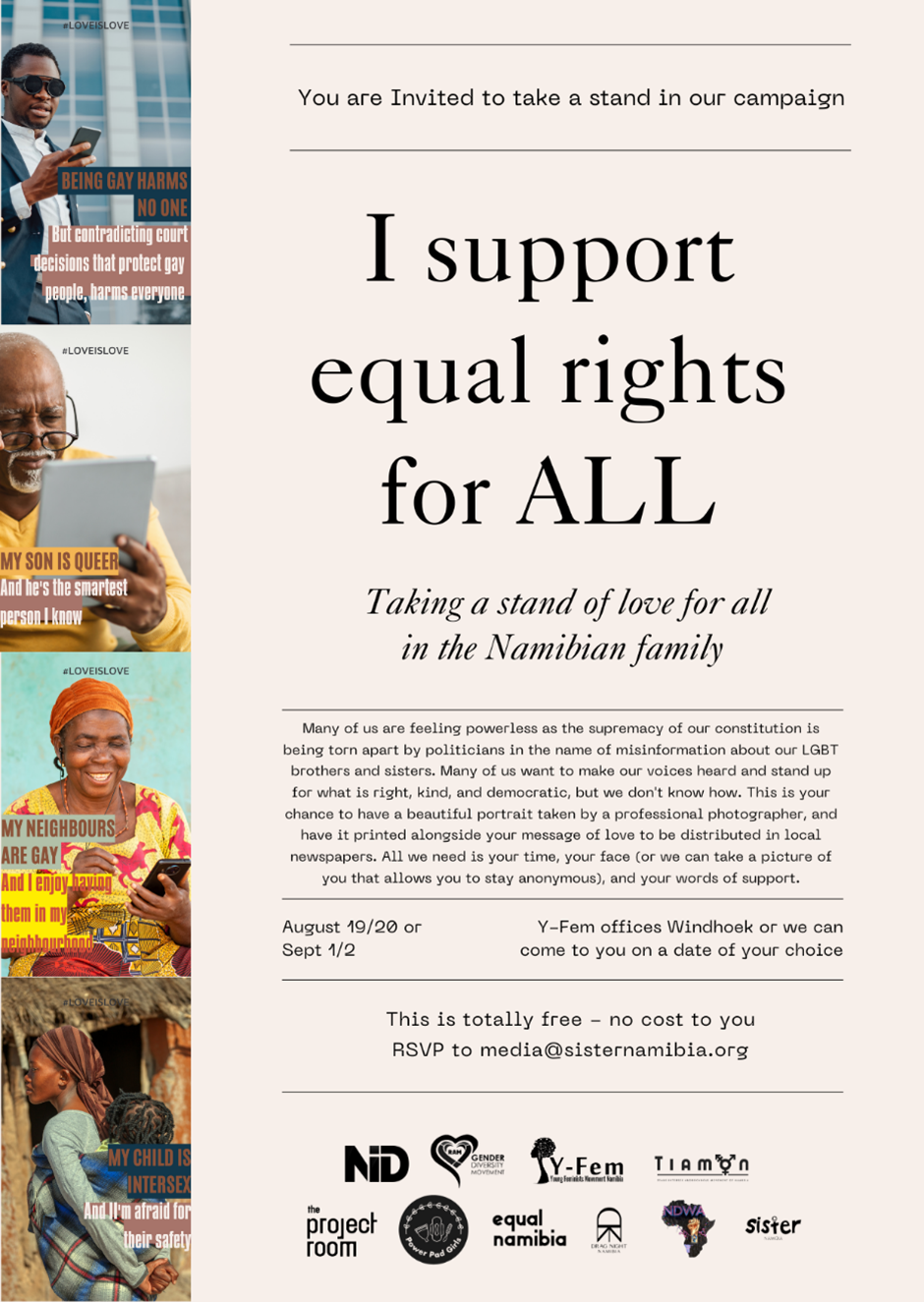 I support equal rights for ALL INVITATION to take a stand in CSOs campaign