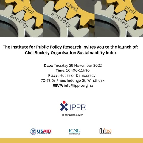 IPPR - Invitation to the launch of Civil Society Organisation Sustainability Index - 29 November 2022