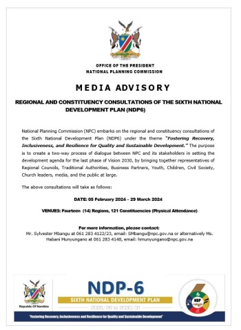 NPC - Regional & Constituency Consultations of the 6th National Development Plan - 5 Feb to 29 March 2024